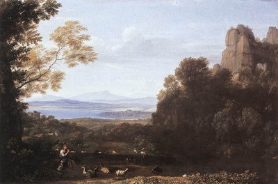 Landschaft mit Apollo und Merkur von Claude Lorrain